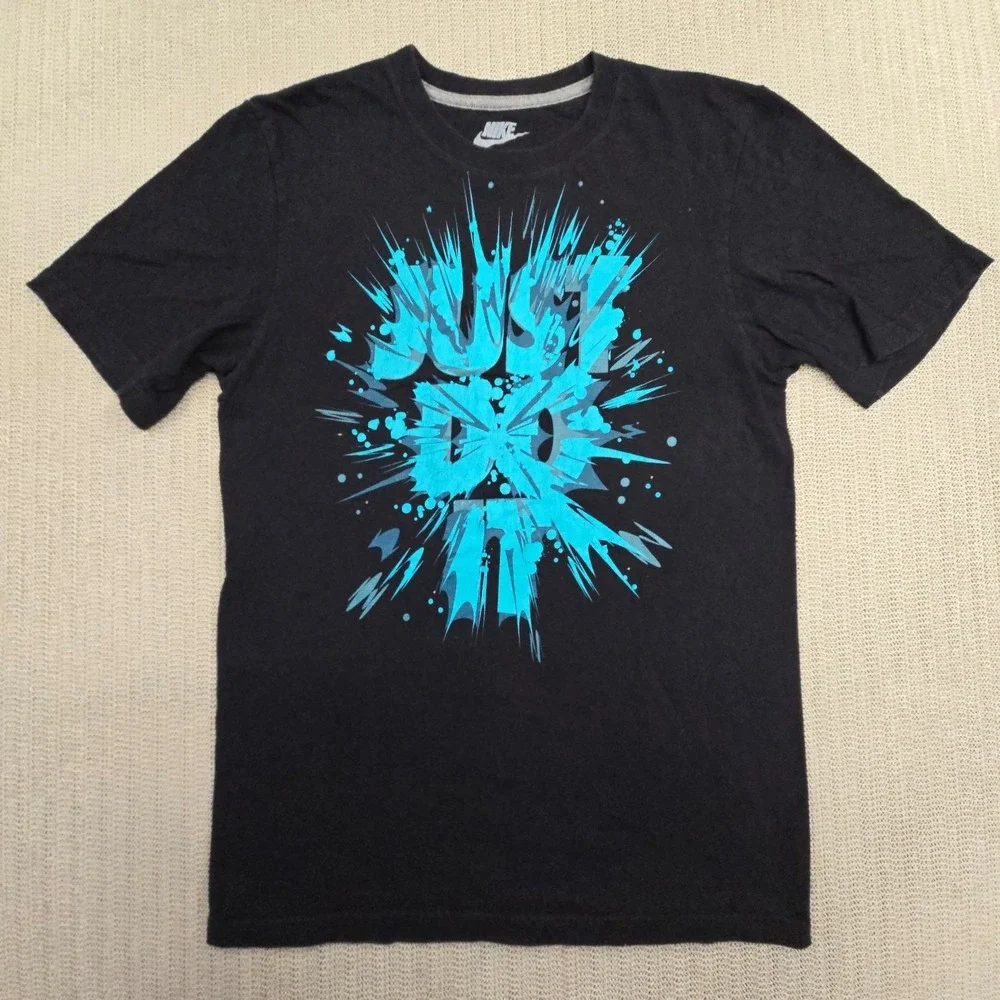 Nike Sportswear Shirt Mens Small Black Just Do It Graphic Tee Short Sleeve